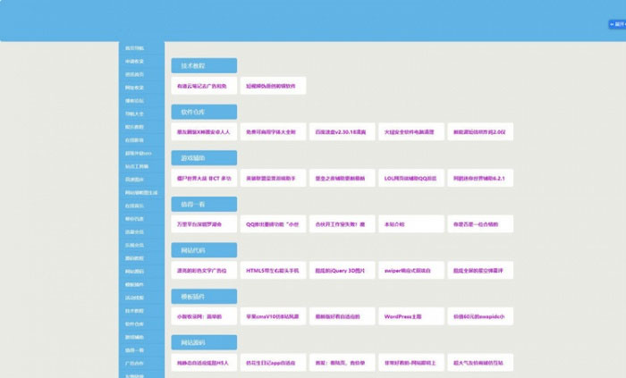 Z-BlogPHP蓝色简约风格网址收录导航网站模板