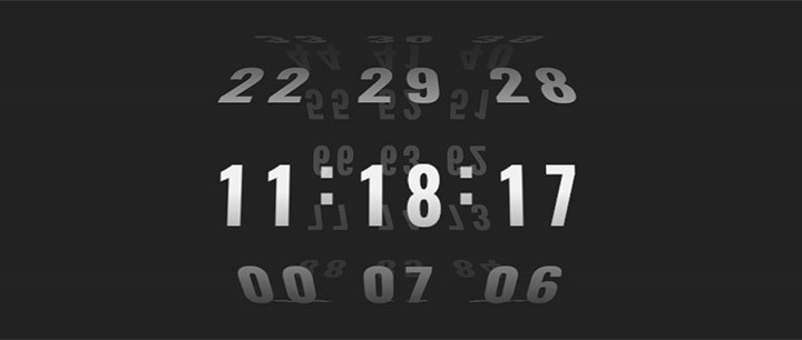 splitting+css3制作的3D立体数字时钟滚动特效