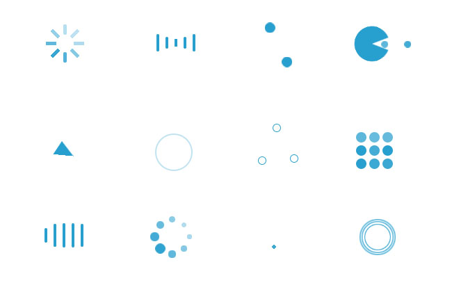 多个蓝色CSS3加载Loading动画特效