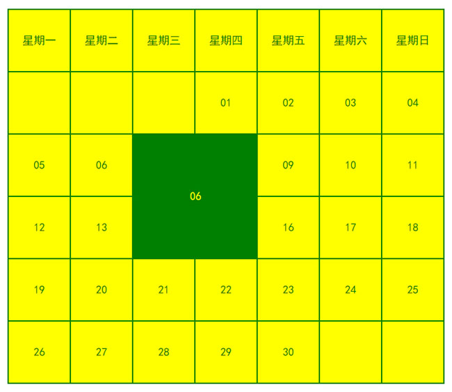 jQuery鼠标滑过日历日期显示备注信息代码