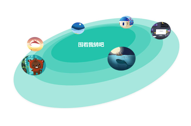 CSS3图片围绕地球周转旋转动画特效