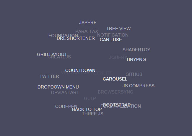 HTML5 3D动画标签云代码