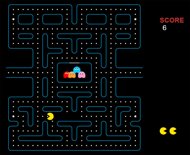 html5 pacman吃豆人游戏代码