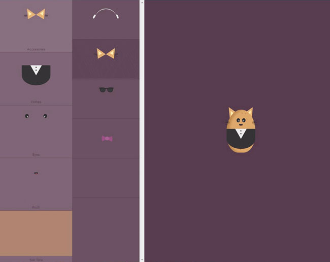 jQuery+CSS3卡通土豆表情DIY装扮特效