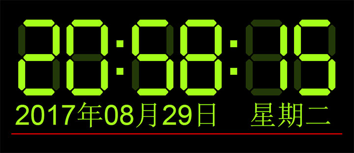 漂亮的电子屏LED数字时钟js代码