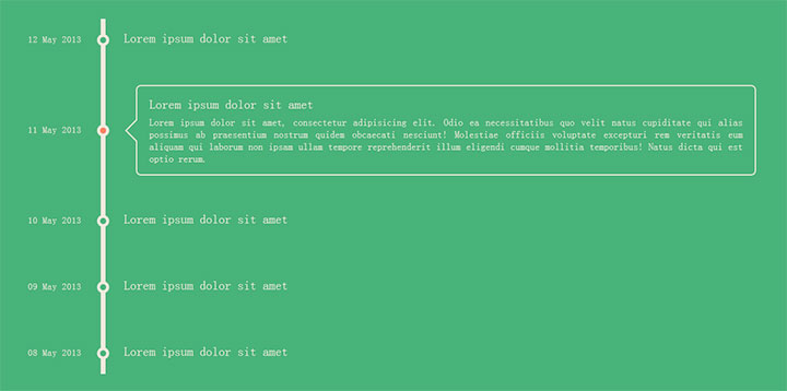 CSS3企业发展大事记垂直时间轴代码