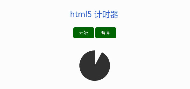 带开始暂停按钮的html5圆形计时器代码