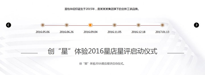 jQuery水平滑动企业大事记时间轴代码