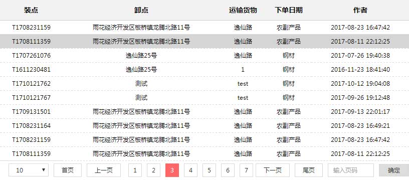 支持页码跳转的jQuery动态数据表格分页插件