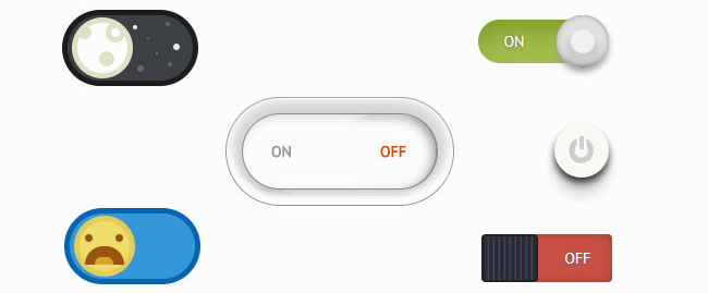 多组创意CSS3开关按钮动画切换特效