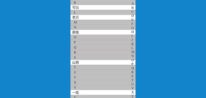 jQuery仿手机通讯录首字母查找联系人代码